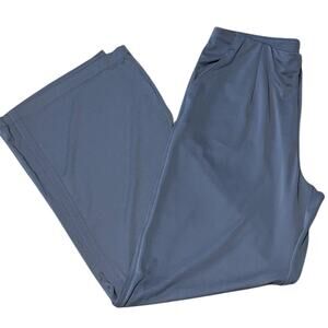 Susan Graver Size Small Gray Premier Knit Elastic Waist Wide Leg Pants Pockets